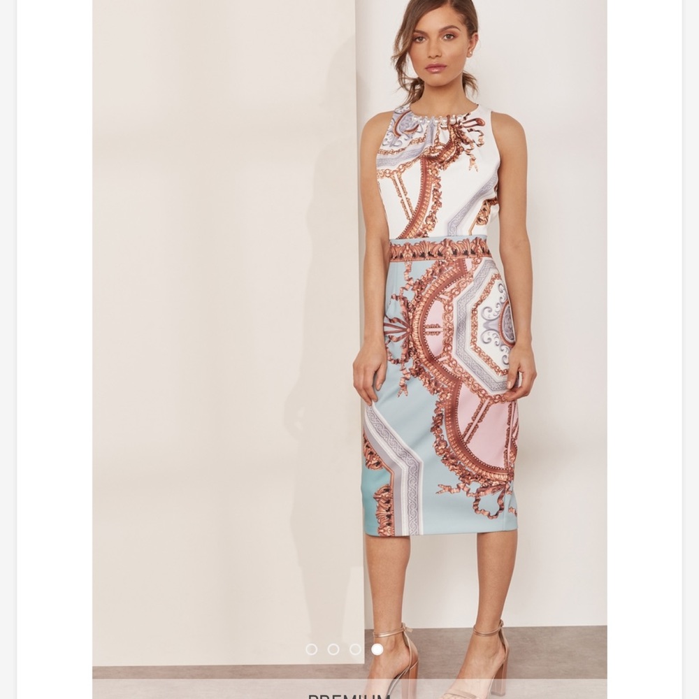 Ted Baker ORLLA Versailles pearl neck midi dress - Picture 2 of 8